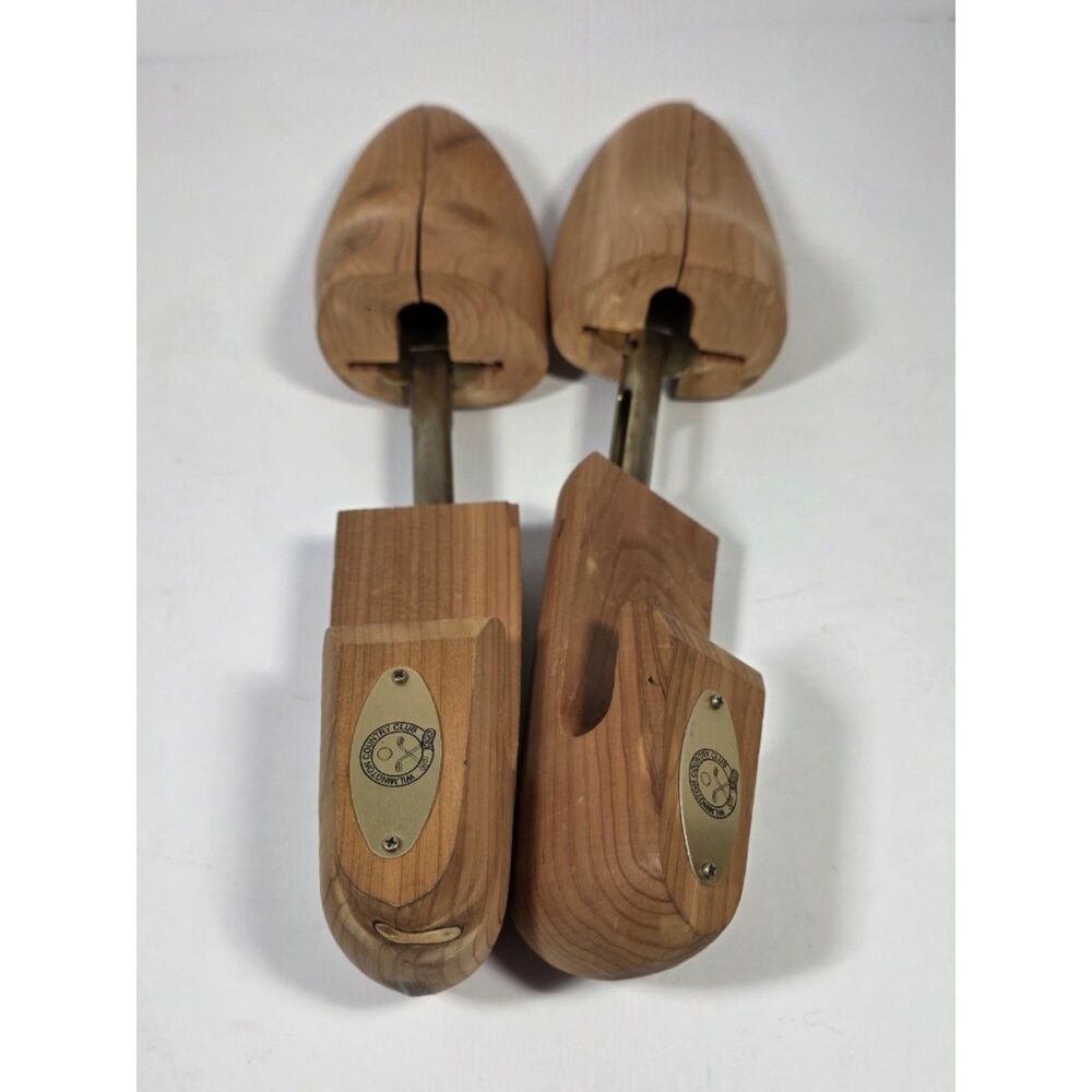 Vintage Wilmington Country Club Aromatic Cedar Shoe Trees Split Toe Mens Shapers - Picture 3 of 6